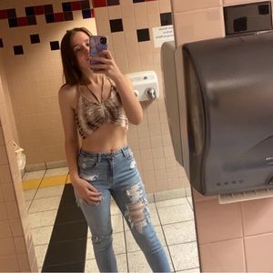 Top and jeans are for sale